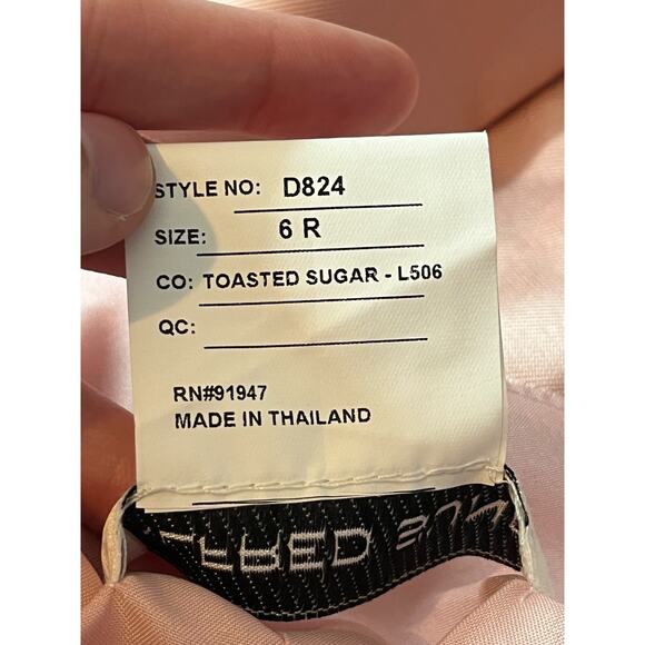 Alfred Sung dress D824 Jewel neck bowed open back trumpet size 6 - Picture 8 of 10